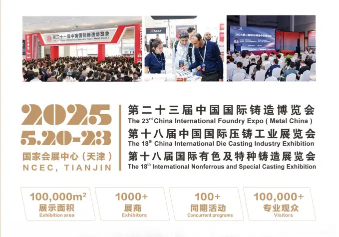 2025年第23届中国国际铸造博览会将于5月20-23日在天津举行(www.rhrhrh.cn)
